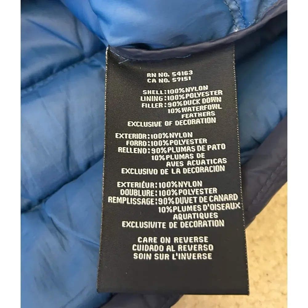 Tommy Hilfiger Men's Natural Down Packable Jacket Navy Size XL Nylon Lightweight